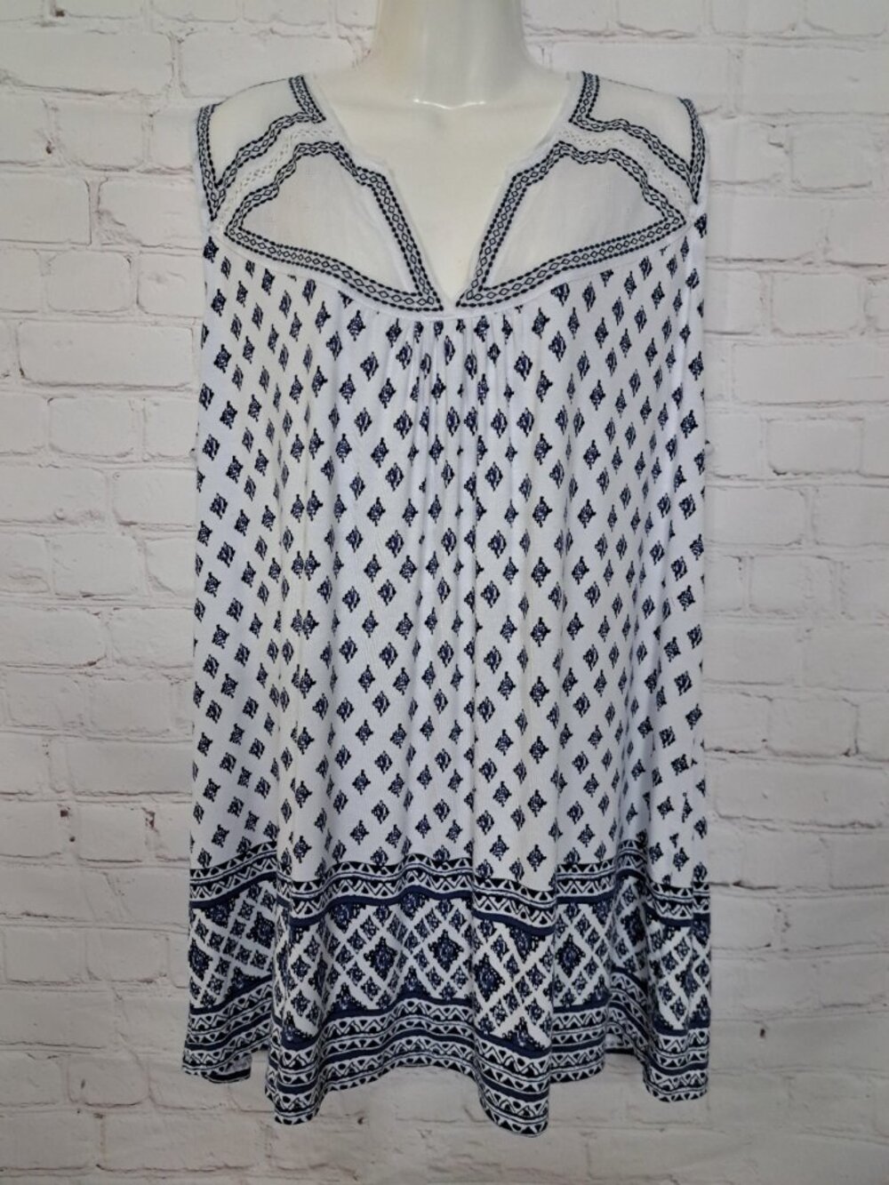Cynthia Rowley Ultrasoft Boho Sleeveless Top Blouse Size 1X